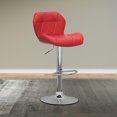 thumbnail image 2 of CorLiving Mateo Modern Faux Leather Geometric Tufted Adjustable Swivel Indoor Bar Stools, Red (Set of 2), 2 of 6
