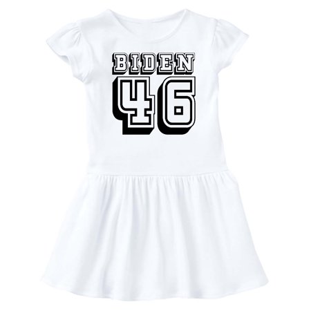 

Inktastic Biden 46 Voting 2020 In White Text Gift Baby Girl Dress