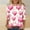 7-Pink, variant on successthop Valentines Womens Tops 3/4 Sleeve Tops for Women Round Neck Polyester Casual Love Heart Printed Lover Gift Blouse Tops for Valentines Gifts Red M