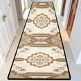 thumbnail image 6 of Beige Blue Floral Medallion Hallway Runner Rug, French Country Long Floor Mat, Non-Slip Washable Vintage Ornate Rug for Entryway Kitchen, 6 of 9