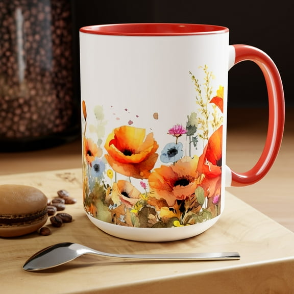 GCO Large Floral Coffee Mug 15oz Ceramic Tea Cup Gift For Mom