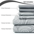 thumbnail image 6 of Lux Decor Collection Paisley Printed Queen Bed Sheets Set, Microfiber 6 Piece Bedding Set - Gray, 6 of 7