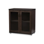 Baxton Studio Zentra Curio Cabinet in Dark Brown
