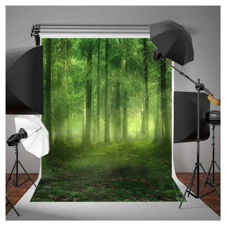 HelloDecor Polyster 5x7ft Sequestered Green Forest Bryophytes Studio Photo Photography Background Studio Backdrop Studio Props best for Personal Photo, Wall (Best Camera For Low Light Photos)