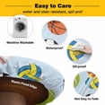 thumbnail image 3 of Elastic Fitted Round Tablecloth, Blue Balls Waterproof Stretch Table Cover for 45"-54" Tables, Baseball Tennis Basketball Football Washable Outdoor Tablecloths for Patio, Picnic, Camping, 3 of 9