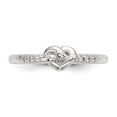 thumbnail image 4 of Sterling Silver CZ Heart Ring Size 8, 4 of 5