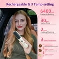 thumbnail image 6 of Foldable Mirror Brush Mini Portable Travel Cordless Negative Ionic Hair Straightener Brush and Curler 2 in 1 - Hot Comb Pink, 6 of 16