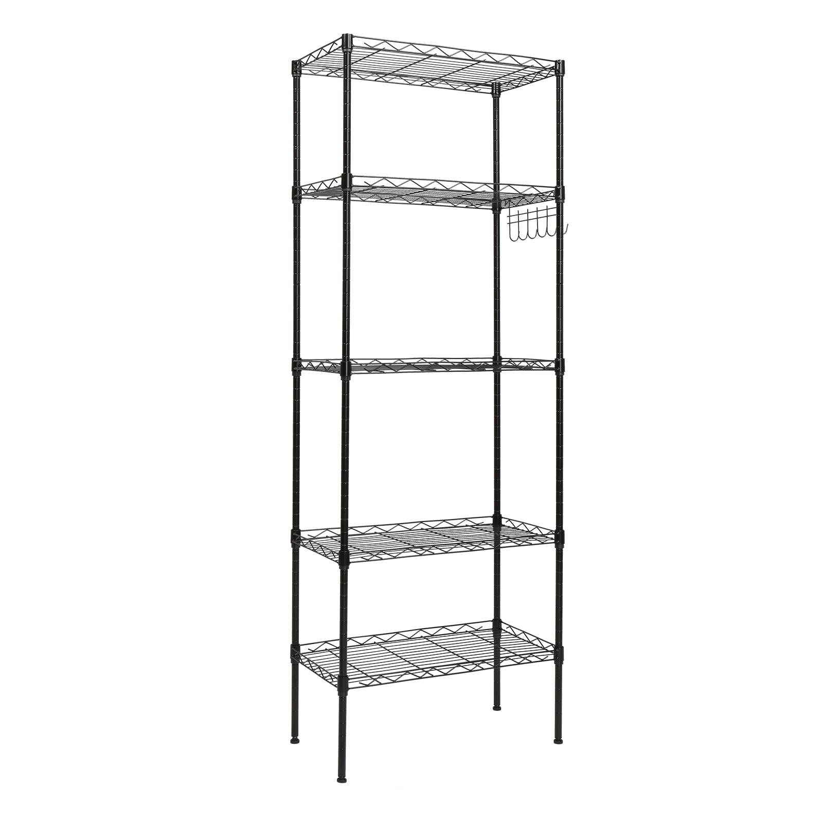 Ktaxon Free-Standing 5-Shelf Metal Wire Shelving Storage Rack 21''D x 11''W  x 59''H, Black