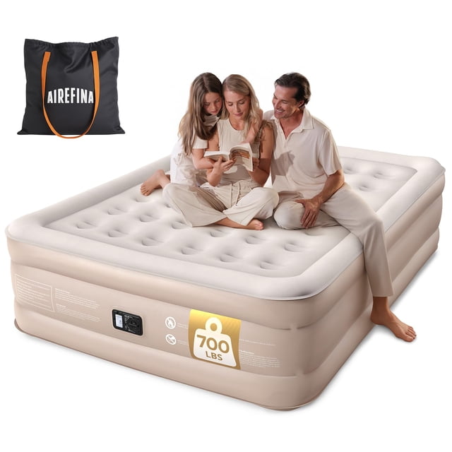 Colchón inflable Airefina Queen con bomba integrada de 18 pulgadas de altura