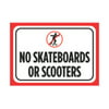 No Skateboards Or Scooters Print Red Black White Poster People Picture Symbol Notice Outdoor Street Road Business Sign