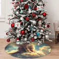 thumbnail image 4 of KLL 30" Christmas Tree Skirt Sunshine Cloud Cute Cat Xmas Tree Skirts Mat for New Year Xmas Holiday Party Indoor Outdoor Home Decoration, 4 of 5