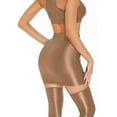 thumbnail image 2 of Aivtalk Womens Mini Skirts Bodycon Metalic Shiny Liquid Oil Glossy Pencil Skirt Seamless Smooth Stretchy Tight Hip High Waist See Through Slim Fit Bandage Skirt Nightclub Outfit Brown XL, 2 of 6