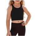 thumbnail image 2 of Xdegoge Children Girls Sleeveless Crop Tops Casual Basic Athletic Workout Tank Soft Breathable Gymnastics Dance Activewear Shirts Stretchy Summer Gym Clothes, 2 of 7