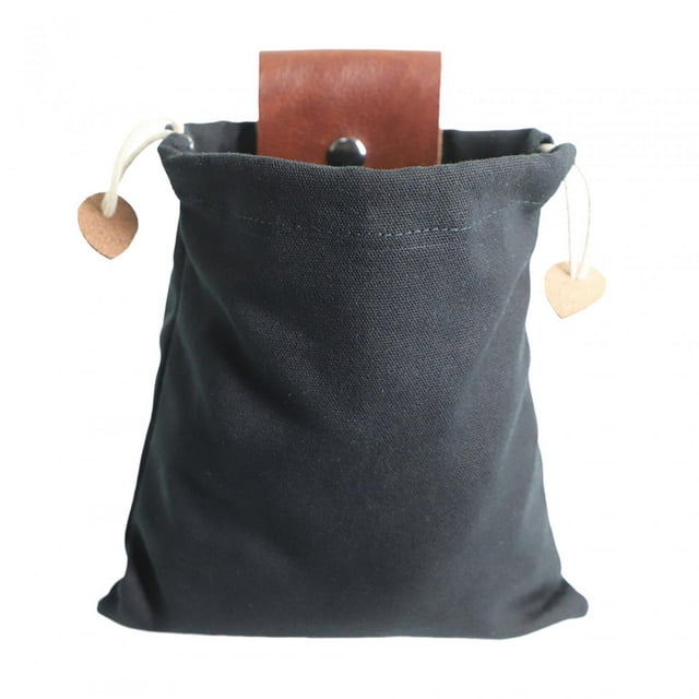 Bolsa de cinturón plegable de lona, bolsa multiusos para recolección de frutas. Negro