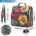 thumbnail image 3 of Water-Resistant 3-Ring Binder Organizer with Multiple Pockets Zipper Binder Bag for Office Vibrant and Intricate Flowers, 3 of 8