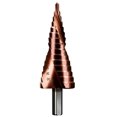 thumbnail image 5 of Brocas escalonadas de cobalto de 4 a 32 mm con ranura en espiral, corte HSS M35 para placa de acero inoxidable para temple de placas de acero, perforación de placas de acero triangulares H, 5 of 5