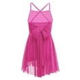 thumbnail image 2 of Xnihocha Kids Girls Glitter Mesh Ballet Leotard for Lyrical Modern Dance Dress Ballerina Dancewear Rose 14, 2 of 6
