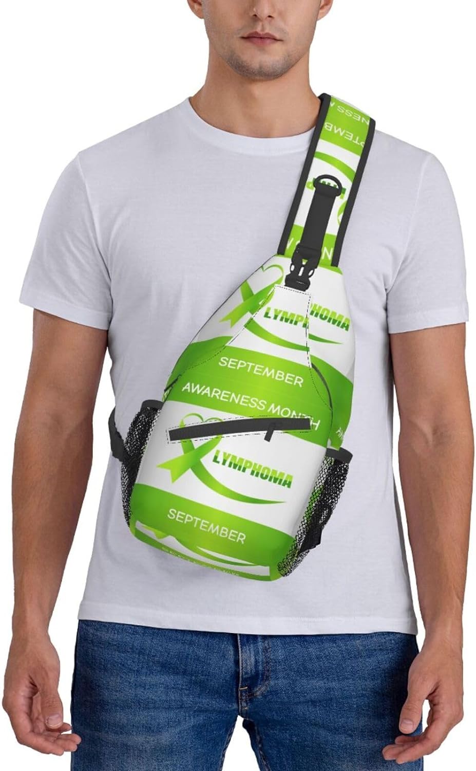 Lymphoma Awareness Month Sling Bag Crossbody Hiking Travel Chest Bags Backpack Shoulder Daypack for Women Men