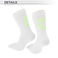 thumbnail image 4 of Calcetines de ciclismo Unique Bargains, secado rápido, absorbentes de sudor, anti-fricción, blancos, tamaño L, 1 par, letras luminosas C, 4 of 6