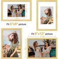 thumbnail image 3 of Vittanly 8x12 Picture Frame, Premium Material with Shatter Resistant Plexiglass, Display Pictures 6x8 with Mat or 8x12 without Mat, Photo Frame for Wall or Table Top Display, Gold, 1 Pack, 3 of 6