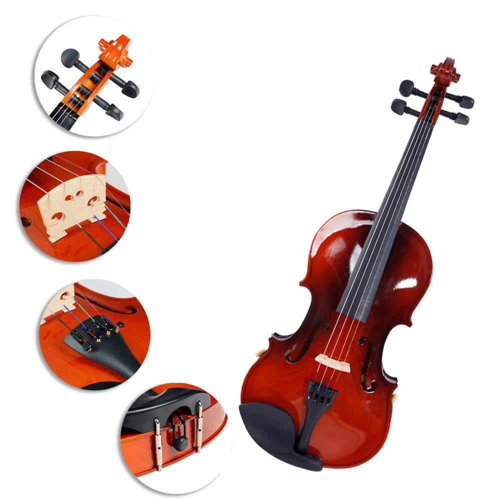 Zimtown 1/4 Acoustic Student Solid Violin Fiddle Starter Kit with + Case + Bow + Rosin + Strings + Shoulder Rest + Tuner