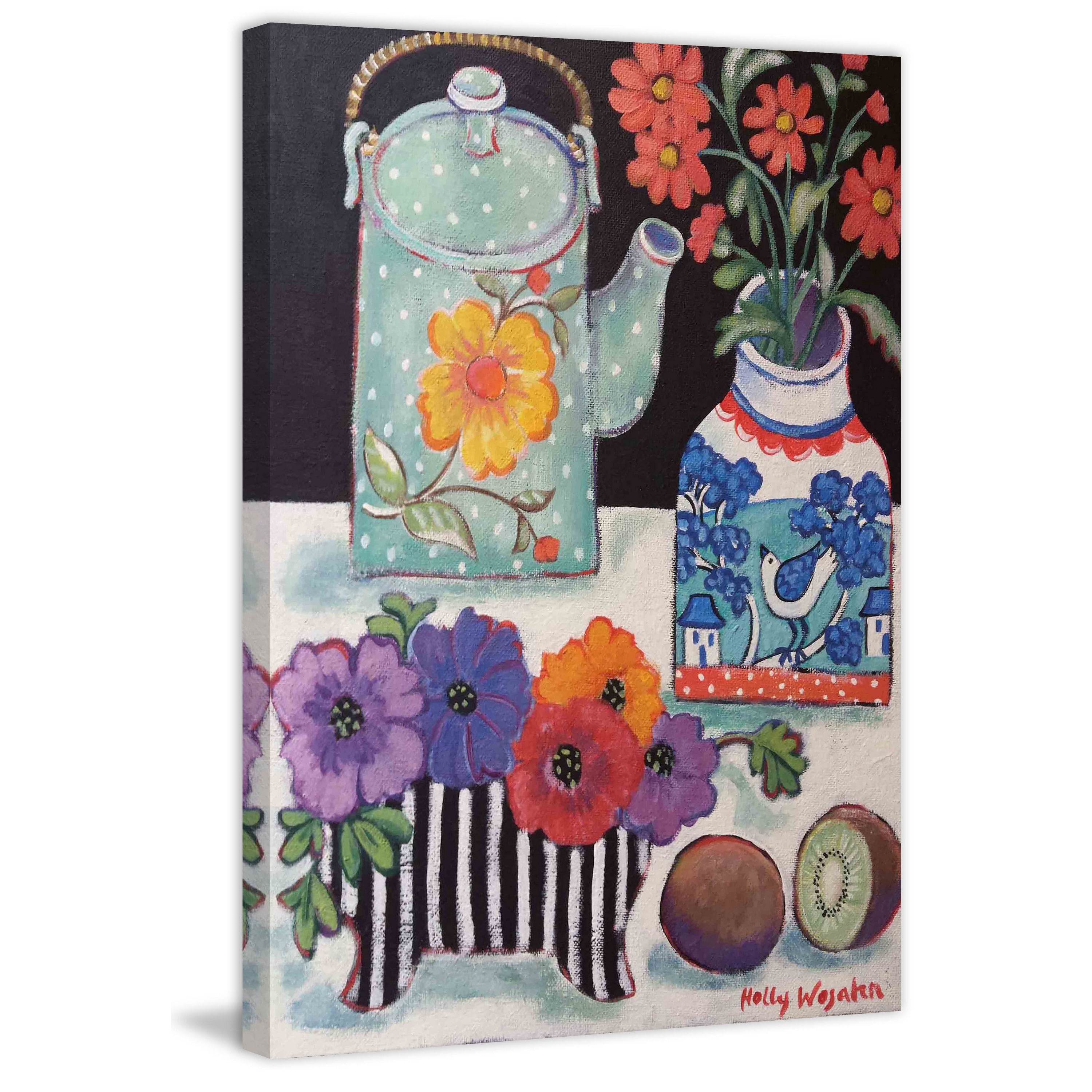 Marmont Hill "Happy Still Life with Kiwi" Painting Print on Canvas