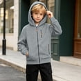 thumbnail image 6 of Kezqiaxn Boys Hoodies Size 4-15 Long Sleeve Zip Up Hoodie Fall Winter Fleece Keep Warm Sweatshirt with Pockets Teen Boy Clothes, 6 of 10