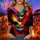 thumbnail image 1 of TaTaai Women's Fashion Christmas Printed Loose Casual V Neck With Three Quarter Sleeves And 3/4 Sleeves T-shirt Pullover Top Gift, 1 of 5