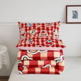 thumbnail image 5 of Manfei Kawaii Cherry Print Full Size Comforter Sets,Cartoon Animals Bedding Comforter Set,Red,Pink Reversible,3 Pieces,1 Comforter and 2 Pillowcases, 5 of 7