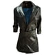 thumbnail image 5 of Vestido de manga larga con cuello de traje de cuero ancho para mujer a la moda, chaqueta de cuero, cinturón, abrigo superior Pompotops  hdfakjf5691, 5 of 8