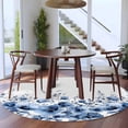 thumbnail image 3 of Round Rug 7Ft Washable Non-Slip, Blue Blooms Floral Circle Area Rugs for Living Room Bedroom, Farmhouse Spring Flowers Botanical Indoor Floor Mats Carpet Runner for Home Decor Aesthetic, 3 of 8
