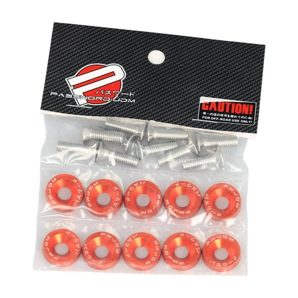 Arandelas para guardabarros M6 Piezas modificadas para automóviles Tornillos y sujetadores resistentes y de alta confiabilidad Naranja