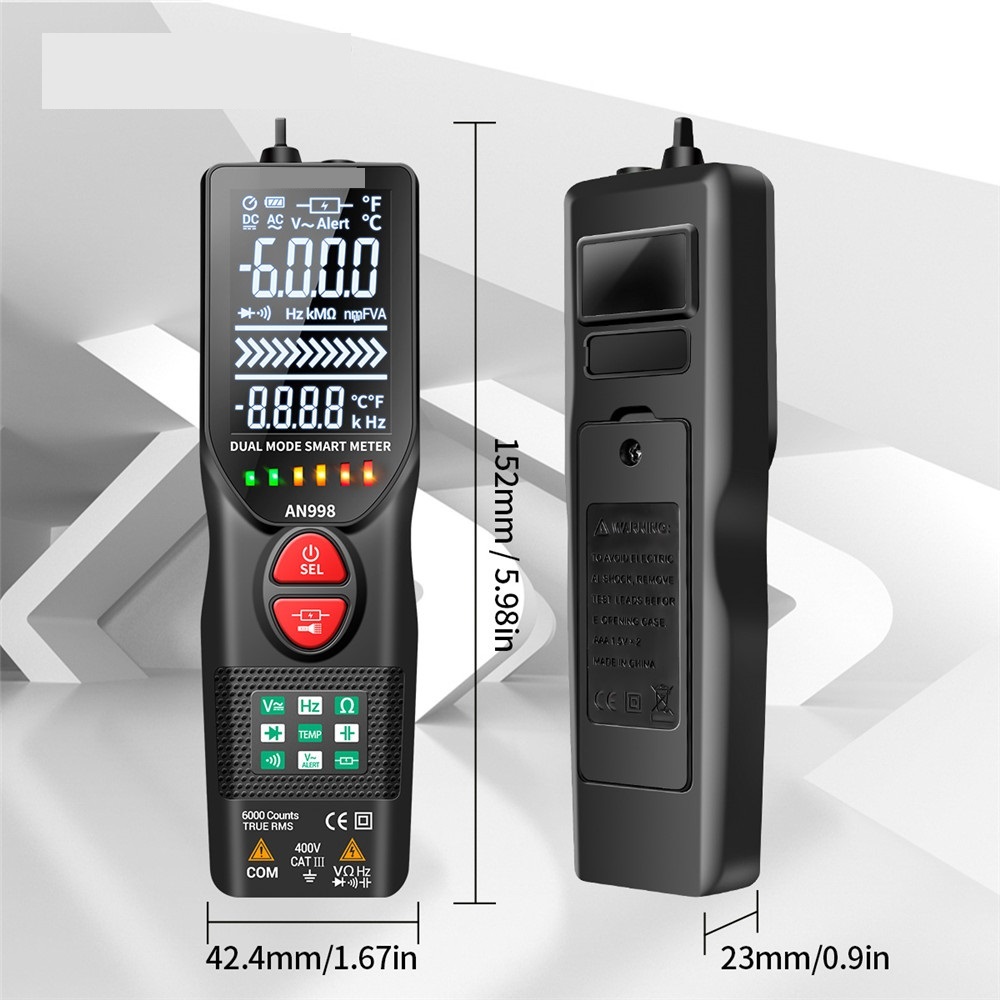 An998 Digital Multimeter Automatic 6000 Counts Battery Meters Eletric Auto Ranging Ac/dc Voltmeter Temp Ohm Voltage Tester ,Precise Measurements
