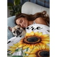 thumbnail image 3 of Yellow Sunflower Queen Size Flat Sheet, Wrinkleproof & Fadeproof Cooling Flat Bed Sheet Only, Butterfly Sunshine Farmhouse Country Breathable Soft Bedding Top Sheets 90 x 102 Inches, 3 of 8