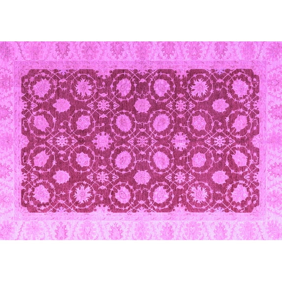 Ahgly Company Indoor Rectangle Oriental Purple Modern Area Rugs, 2' x 4'