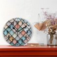thumbnail image 2 of Yayeee 10" Wall Clock Battery Operated Quartz Round Silent Non-Ticking Home Decor, Colorful Art Pattern, 2 of 6