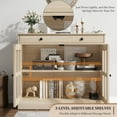 thumbnail image 6 of 35.4" Sideboard Buffet Cabinets with Storage, Kitchen Coffee Bar Cabinet with Glass Door, Modern Sideboard Buffet with Drawer, White Sideboard Cabine for Living Room, Dining Room, Kitchen, 6 of 8
