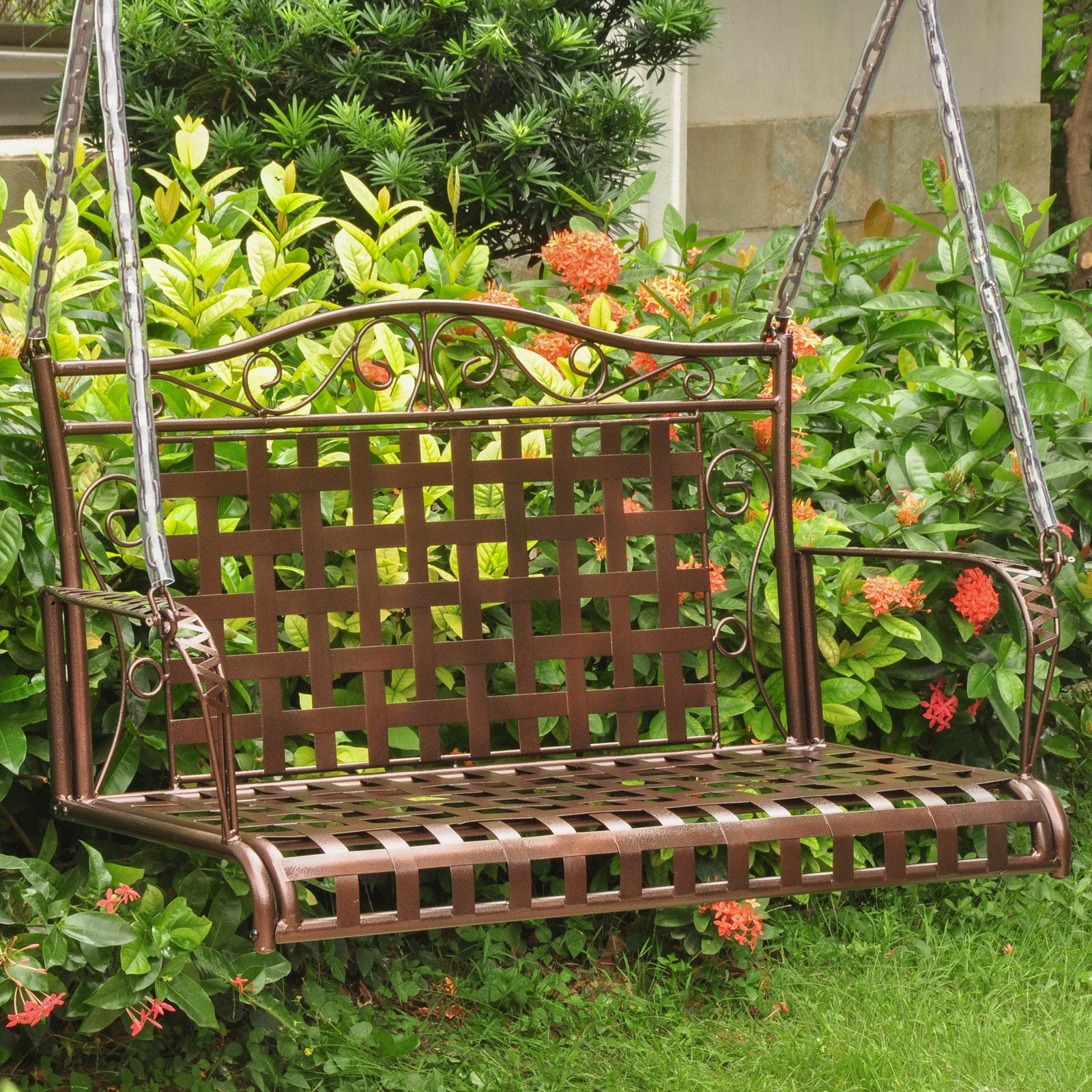 International Caravan Mandalay Iron Porch Swing by International Caravan