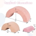thumbnail image 3 of Costway 3 PCS Toddlers Climbing Toys with Elastic Filling Baby Foam Blocks Crawling Tunnel Pink, 3 of 10