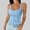 Light Blue, variant on Tank Tops For Women Spaghetti Strap Scoop Neck Ribbed T Shirt Slim Fitted Camisole Sleeveless Layering Shirts Lovely Wear Red M