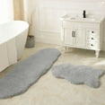 thumbnail image 1 of Ashler Ultra Soft Non Slip Bathroom Shower Area Rug Water Absorbing Plush Mat, 2 Sets Light Gray 24 x 36 & 24 x 72 inches, 1 of 7