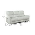 thumbnail image 5 of Lima Power Recliner Sofa- Ivory Faux Leather- USB Port- Cushions- 83 Inch, 5 of 6