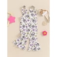 thumbnail image 2 of Suealasg Little Girls Overalls Romper Sleeveless Chicken Floral Print Jumpsuit 1T 2T 3T 4T Toddler Girls Summer Farm Flare Playsuit, 2 of 6