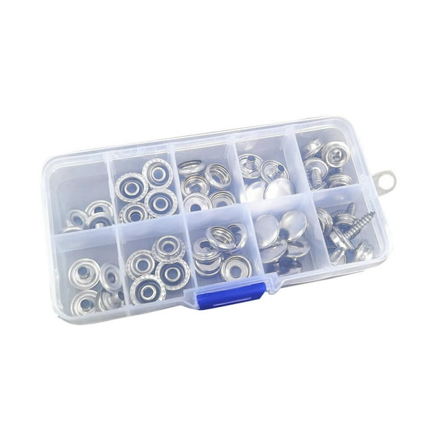 EeaseMX 1 caja de tornillos de acero inoxidable para el hogar, cierres a presión, suministros para reparación de carpas (15 mm)