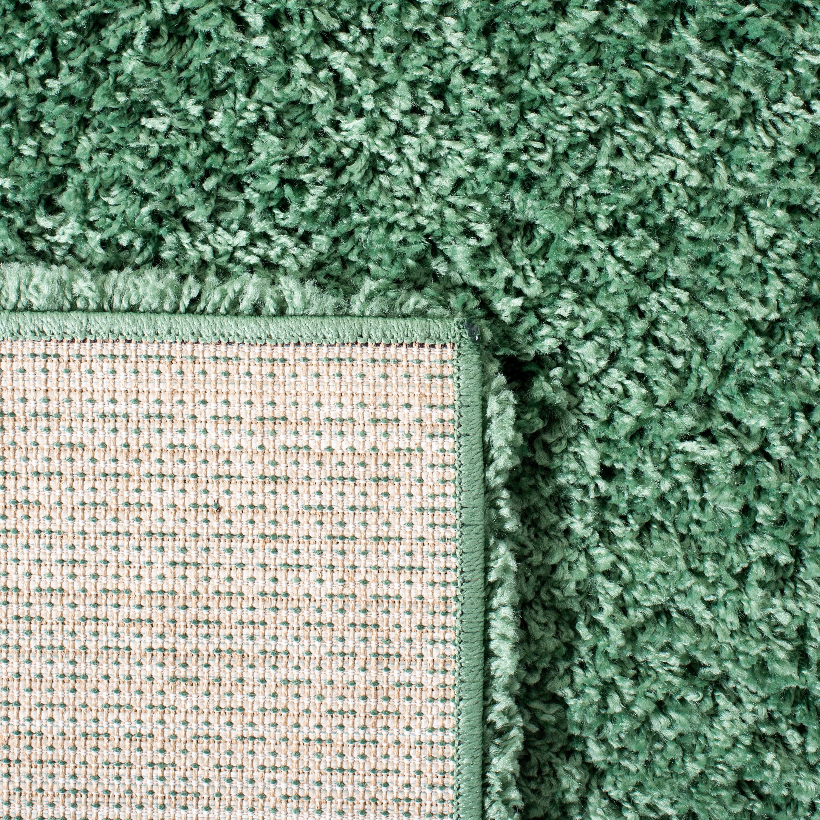 SAFAVIEH Venus Elijah Solid Plush Shag Area Rug, 4' x 6', Green