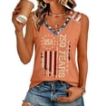 thumbnail image 2 of Iaqnaocc Usa Flag Womens Tank Tops 250 Anniversary Usa Flag Patriotic Loose Fit 4th Of July Shirts Women Summer Sleeveless V Neck Independence Day Festival Tee Tops Saffron L, 2 of 6