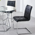 thumbnail image 3 of Steve Silver Escondido Glass Top 5-Piece Dining Set with Black Chairs, 3 of 8