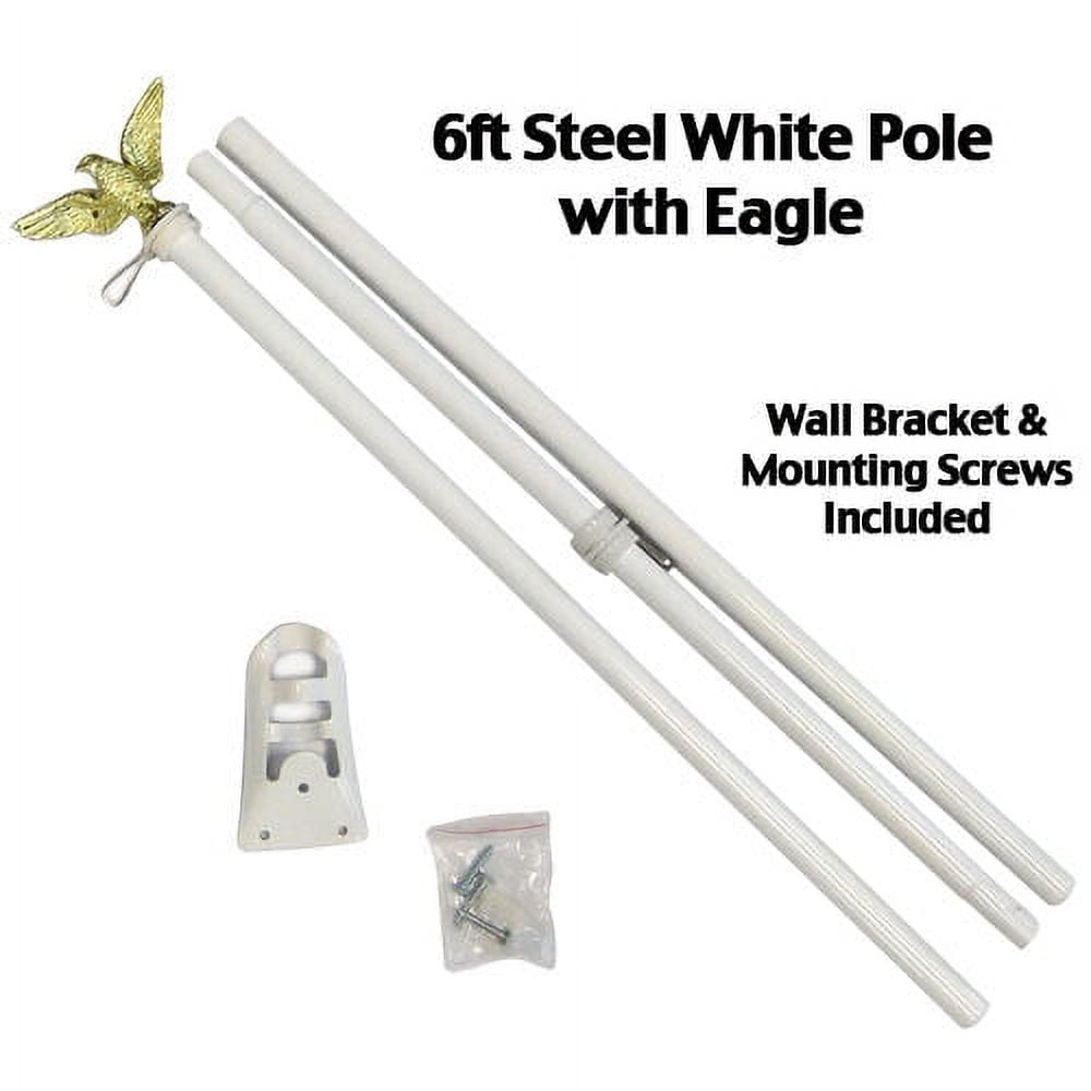 New 3’x5’ US FLAG POLE KIT Aluminum Flagpole USA American Stars Stripes Outdoor