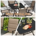 thumbnail image 5 of MAYEERTY 5-Piece Patio Dining Set:1 Black Square Table with 1.57" Umbrella Hole & 4 Brown Swivel Paded Textilene Chairs, 5 of 6