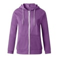 thumbnail image 5 of Dezsed Hooded Sweatshirts Sweaters for Women Hoodies Women Casual Hooded Slim Zipper Fleece Sweater Coat Women Hoodies Pullover Purple C XXL, 5 of 5
